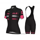 2021 Cycling Jersey Women ALE Black Fuchsia Short Sleeve And Bib Short