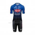 2022 Cycling Jersey Alpecin Deceuninck Black Blue Short Sleeve and Bib Short