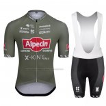 2022 Cycling Jersey Alpecin Fenix Green Red Short Sleeve and Bib Short