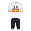 2022 Cycling Jersey Spain Champion Ineos White Red Short Sleeve and Bib Short