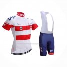 2023 Cycling Jersey IAM White Red Blue Short Sleeve And Bib Short