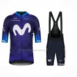 2023 Cycling Jersey Movistar Blue White Short Sleeve And Bib Short