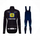 2024 Cycling Jersey Lidl Trek Black Blue Long Sleeve And Bib Short