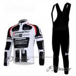 2011 Cycling Jersey BMC White and Black Long Sleeve and Bib Tight