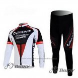 2011 Cycling Jersey Giant Black and White Long Sleeve and Bib Tight