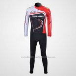 2011 Cycling Jersey Shimano Red and Black Long Sleeve and Bib Tight