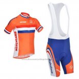 2013 Cycling Jersey Netherlands White and Orange Short Sleeve and Bib Short