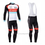 2013 Cycling Jersey Radioshack White and Black Long Sleeve and Bib Tight