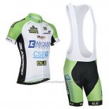 2014 Cycling Jersey Bardiani White and Green Short Sleeve and Bib Short