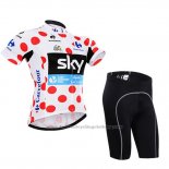 2015 Cycling Jersey Sky Lider White and Red Short Sleeve and Bib Short
