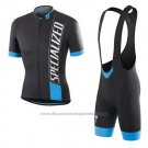 2016 Cycling Jersey Specialized Black White Blue Short Sleeve And Bib Short