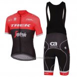 2017 Cycling Jersey Trek Segafredo Black and Red Short Sleeve and Bib Short