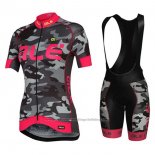 2017 Cycling Jersey Women ALE Camouflage Pink Short Sleeve and Bib Short