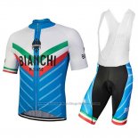 2018 Cycling Jersey Bianchi Tiera White and Blue Short Sleeve and Bib Short