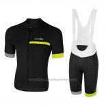 2018 Cycling Jersey RH+ Black Gray Yellow Short Sleeve and Bib Short