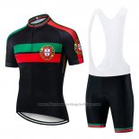 2019 Cycling Jersey Portugal Black Green Red Short Sleeve and Bib Short