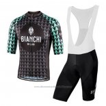 2020 Cycling Jersey Bianchi Black Green Short Sleeve And Bib Short
