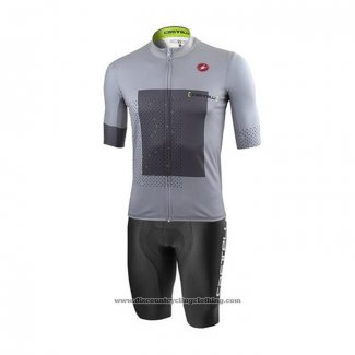 2021 Cycling Jersey Castelli Gray White Short Sleeve And Bib Short(5)