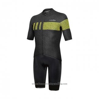 2021 Cycling Jersey RH+ Black Yellow Short Sleeve And Bib Short QXF21-0073