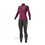 2021 Cycling Jersey Women ALE Purple Long Sleeve And Bib Tight QXF21-0027