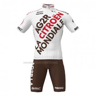 2022 Cycling Jersey Ag2r La Mondiale White Short Sleeve and Bib Short