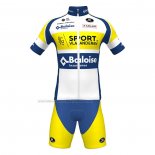 2022 Cycling Jersey Sport Vlaanderen-Baloise Blue Yellow Short Sleeve and Bib Short