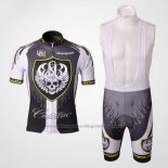 2010 Cycling Jersey Rock Racing Silver and White Short Sleeve and Bib Short