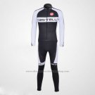 2011 Cycling Jersey Castelli White and Black Long Sleeve and Bib Tight
