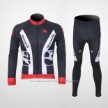 2011 Cycling Jersey Giordana Red and Black Long Sleeve and Bib Tight