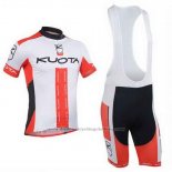 2013 Cycling Jersey Kuota Red and White Short Sleeve and Bib Short