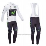 2013 Cycling Jersey Movistar Lider White Long Sleeve and Bib Tight