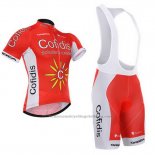2015 Cycling Jersey Cofidis Red Short Sleeve and Bib Short