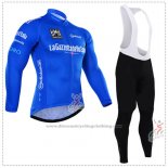 2016 Cycling Jersey Giro d'Italia Blue and White Long Sleeve and Bib Tight