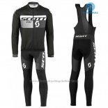 2016 Cycling Jersey Scott Black and White Long Sleeve and Bib Tight