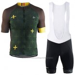 2017 Cycling Jersey Craft Monuments Marron and Green Short Sleeve and Bib Short