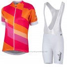 2017 Cycling Jersey Women Nalini Stripe Red and Orange Short Sleeve and Bib Short