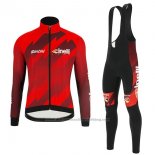 2018 Cycling Jersey Cinelli Dark Red Long Sleeve and Bib Tight