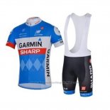 2018 Cycling Jersey Garmin Sharp Blue Short Sleeve and Bib Short