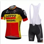 2018 Cycling Jersey Lotto Soudal Black and Yellow Short Sleeve and Bib Short