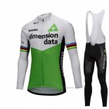 2018 Cycling Jersey UCI World Champion Dimension Date Green Long Sleeve and Bib Tight