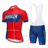 2019 Cycling Jersey Bahrain Merida Red Short Sleeve and Bib Short