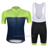 2019 Cycling Jersey Chomir Green Dark Blue Short Sleeve and Bib Short