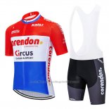 2019 Cycling Jersey Corendon Circus Red White Blue Short Sleeve and Bib Short