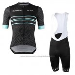 2019 Cycling Jersey Eurosport Lecol Black Mint Short Sleeve and Bib Short