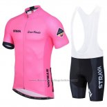 2019 Cycling Jersey STRAVA Pink Short Sleeve and Bib Short