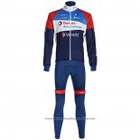 2020 Cycling Jersey Direct Energie Deep Blue Red Long Sleeve And Bib Tight