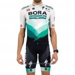 2021 Cycling Jersey Bora-Hansgrone White Green Short Sleeve And Bib Short