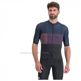 2023 Cycling Jersey Sportful Blue Purple Short Sleeve and Bib Short