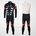 2010 Cycling Jersey Castelli Black and White Long Sleeve and Bib Tight