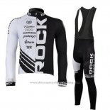 2010 Cycling Jersey Rock Racing Black and White Long Sleeve and Bib Tight